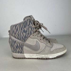 Nike Dunk Sky Hi Hidden Wedge Gray Suede Bolt Sneakers Womens Size: 7